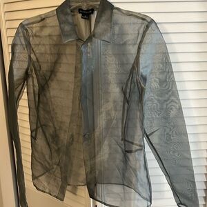 NWT Ann Taylor sheer shimmery 1 button blazer type evening wear cover SZ M